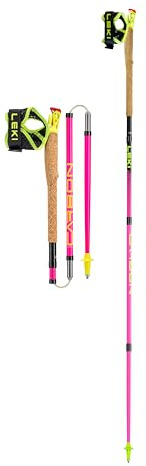 LEKI Ultratrail FX.One Trail Running Poles, Neon Pink/Black/Neon Yellow, 110 cm