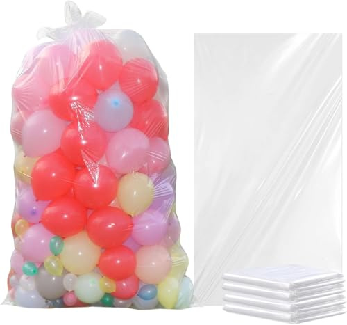 Yovimak 2 Pack Balloon Bags for Transport 98 x 59 In, Reusable Extra Large Clear Carrying Bag for Arch Garland Delivery, Christmas Tree Storage, Birthday Wedding Party Decorations(2)