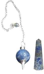 KULIA® Crystal Dowsing Pendel Feng Shui Naturlig Lapis lazuli Stenar Handsnidade Reiki Chakra Pendel Ädelstenar Kristallkula Pendel Religiösa föremål Heminredning Framgångsgåvor