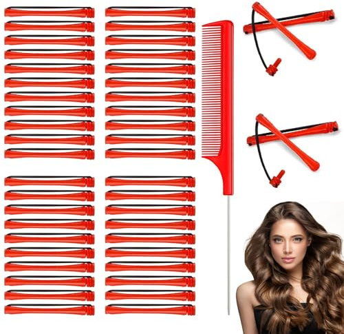 Perm Rods for Short Hair: Pin up Perm Rollers Kit | Non-Slip Perming Rods Kit with Comb | Hair Rollers for Women Men Long Short Hair Styling Tool