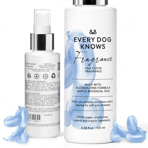 EVERY DOG KNOWS Silk Cloud Fragrance – Dog Perfume Spray & Dog Cologne, Alcohol-Free, Water-Based Odor Neutralizing Pet Perfume for Dogs & Cats | Daily Use | For All Coat Types | 100 ml