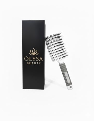 Brosse à Cheveux Démêlante Sans Douleur – Anti-Casse & Anti-Statique – Hommes, Femmes et Enfants - Poils de Sanglier & Nylon - Pour Cheveux Bouclés, Lisses, Épais ou Fins - Hommes, Femmes, Enfants