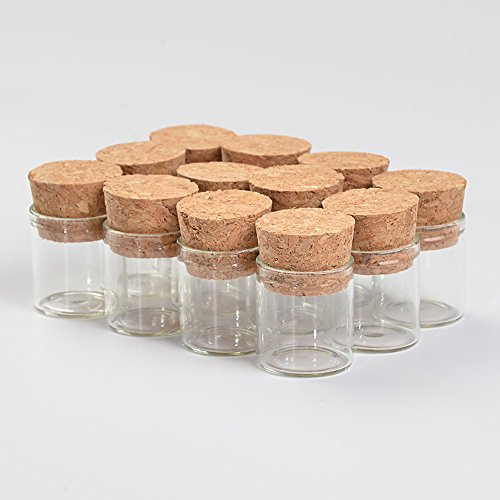 TAI DIAN 4ml 22x25mm Mini Bottles Glass Test Tube Jar Storage for Sand Liquid Food Gift DIY Bottles 24units (24, 4ml)