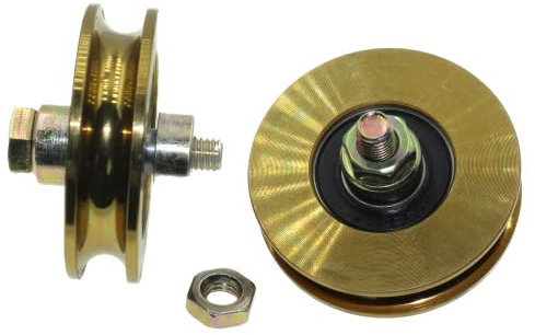 Lot de 2 roues pour portail coulissant de 59 mm de diamètre - Rainurées - En acier - Fabriquées dans l’Union européenne (rainure 10 mm - roulement 10 mm)