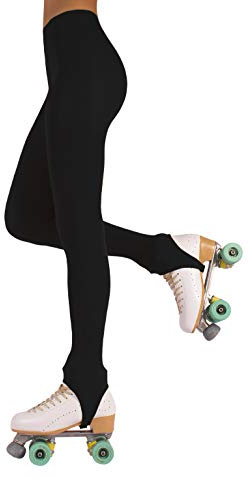 CALZITALY PACK 1 o 2 PAIA - Collant Skating Staffa Donna, Calze Con Ghetta Pattinaggio, 70 DEN | Naturale, Nero, Caramello | Made in Italy (S, Nero)
