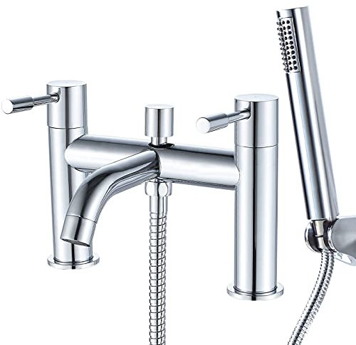 Bath Mixer Taps,NewEast Modern Dual Lever Chrome Brass Bathroom Shower Mixer Tap Tub Tap