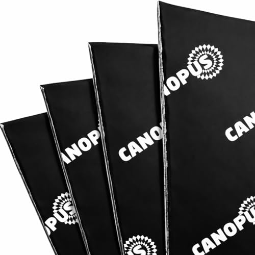 CANOPUS Professionale Fonoassorbente Butilico da Auto 0,94m² 10Fogli (Extra spessa ed Appiccicosa) Tappetino Isolante insonorizzante per auto Isolamento Acustico Smorzamento di vibrazioni per Veicolo