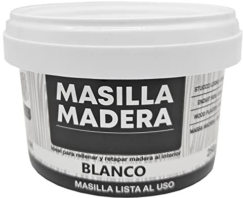 Tradineur Mastic pour bois, pâte de remplissage, prêt à l'emploi, réparation de fissures, trous dans les meubles, usage intérieur, qualité professionnelle (blanc, 250 g)