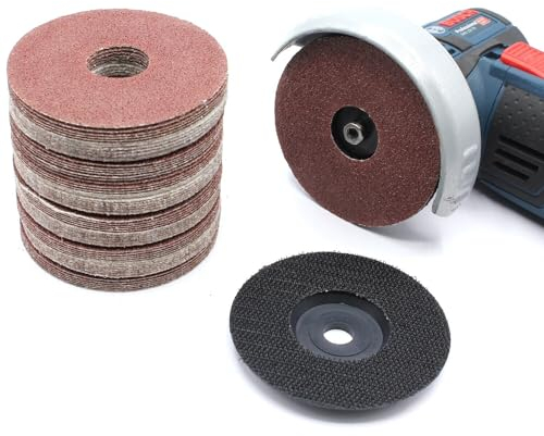 Set Klettschleifscheibe 81-Teilig Schleifscheibe Klettscheibe Schleifpapier inkl. Teller Klett 76 mm für GWS 12V Akku Winkelschleifer Lack Holz