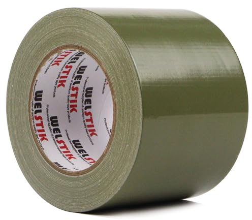 WELSTIK Heavy Duty wasserdichtes Duct Tape 4 Zoll, Professionelle Grade Industrial Duct Tape für Reparaturen, DIY, Handwerk, Indoor Outdoor Use, Kein Rückstand, Tear by Hand 96MM*41M, Olivgrün