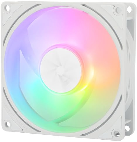Thermalright TL-P9W-S CPU-fläkt datorhölje ARGB-fläkt tyst 4-PIN -PC-fläkt, kraftfull 92 mm silverkylfläkt, 2 200 varv/min hastighet, CPU-fläkt (vit)