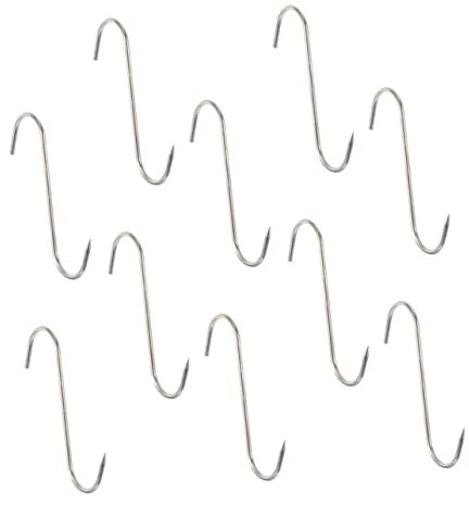 PRETYZOOM 10piezas Gancho De Cocina De Acero Inoxidable Ganchos Forma De s Para Pared Utensilio De Cocina Para Carne Para Carnicería