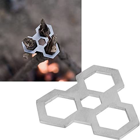 Tabla de Trípode para Parrilla de Fogata, Placa de Soporte de Acero Inoxidable con Cadena Ajustable para Viajes de Senderismo