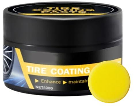Crème de brillance des pneus de voiture - Solution de polissage de nettoyage des pneus, revêtement durable de 100 g de haut brillant | Spray de nettoyant en caoutchouc à séchage rapide, formule de res