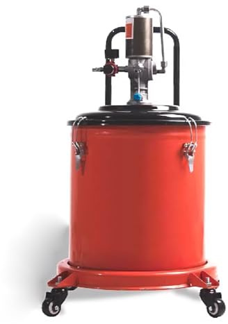 Pompe à graisse pneumatique haute pression 50:1 pour seau de 5 gallons, sortie d'huile de 0,85 l/min, tube anti-explosion de 4 m, idéal pour les applications de graissage intensives