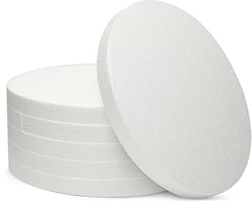 Juvale Foam Circles (6-Pack) - Arts and Crafts Supplies - Ideal for a Variety of DYI Projects, Decoration - Polystyrene, White, 30.5 x 30.5 x 2.5 cm