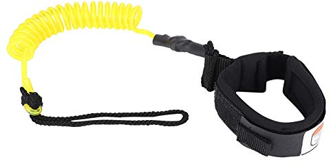 Nikou Surfleine, Stand Up Paddle Board 5mm Spiralfeder Fußseil, SUP Leash Surfen Leine Sicherheitsfuß Seil Zubehör für Surfboard (Gelb)