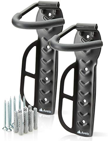 Avelo® Fahrrad Wandhalterung [2er Set] - Fahrradhalter passt für alle Räder [Aufhängung bis 25 Kg] - Fahrradhalterung Wand inkl. hochwertigem Zubehör von fischer® (Schwarz)