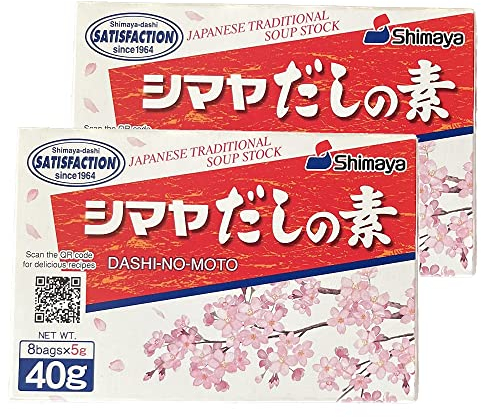 SHIMAYA Dashi No Moto 2 x 40g japanisches Würzpulver Bonito Würzmittel für Suppen und Eintöpfe Granulat Pulver Japan Lebensmittel Dashipulver