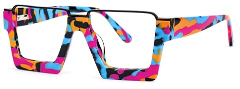 VOOGLAM Rectangle Blue Light Blocking Glasses for Women Men Anti UV Eyestrain Eyewear Multicolor Dardhan GJGA596413-03