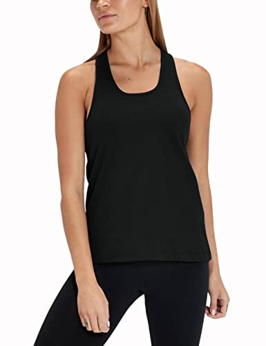 Dam brottarrygg väst träning linne fitness linne atletisk ärmlös gym yoga toppar, Svart, L