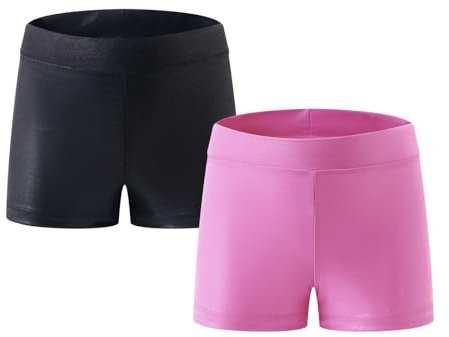 Naiyafly Mädchen-Gymnastik-Shorts, glitzernde Ballett-Tanz-Tanz-Sporthose für kleine große Mädchen, Metallic-Athletik-Tanzbekleidungs-Shorts für Kinder, 2–13 Jahre