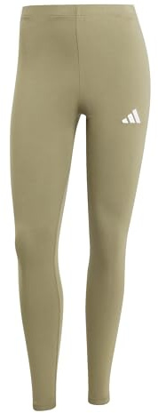 Adidas Donna Essentials 3-Stripes Cotton Leggings, Olive Strata/White, L
