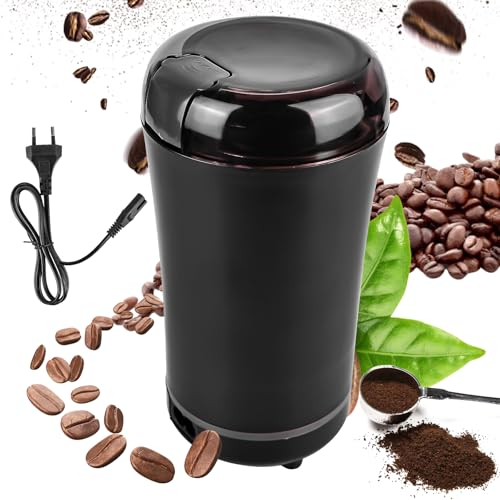 Macinacaffè elettrico: macina spezie, macinacaffè elettrico con spazzola per la pulizia e coltello a percussione in acciaio inox, 240 W, potente motore per chicchi di caffè, spezie, erbe aromatiche