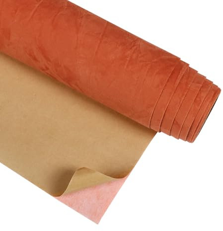 CRE8TIVE Papier peint autocollant en feutre orange - Pour chambre à coucher - En velours épais - Film floqué - Pour meubles, boîte à bijoux, plan de travail, papier peint, chambre d'enfant, film