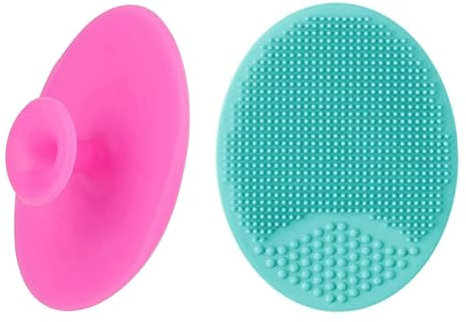 Silicone Facial Cleansing Brush, Face Exfoliator & Massager Pads – Gentle Skin Cleanser for Anti-Aging & Deep Exfoliation, Makeup Removal Tool for All Skin Types (2-Pack, Random Colors)