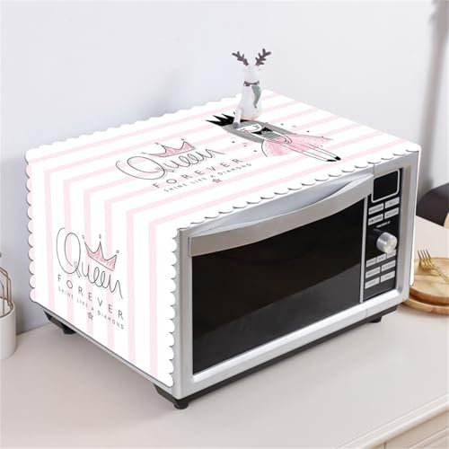 Treer Funda para Horno de Microondas, Cubierta para Horno de Microondas a Prueba de Polvo Protector de Horno de Microondas para Decoración de Cocina (35 * 100cm,Chica Rosa)