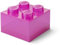 Room Copenhagen LEGO Aufbewahrungsstein 4 Noppen Glitter Mittelviolett – Stapelbare Kunststoffbox mit Deckel für Kinder und Erwachsene als Schreibtisch-Organizer und Spielzeugkiste