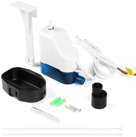 SWAWIS Bomba de Condensado para Aire Acondicionado, con 70ml Depósito de Agua, Caudal Máximo de 24 l/h, Altura MAX de Impulsión 10 m, 19dB Bomba de Drenaje para Acondicionadores de Aire de 10kW