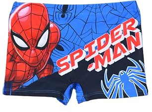 Marvel Spider Man Costumi da Bagno per Ragazzi, Pantaloncini da Bagno, Boxer da Bagno per Bambino, Taglie 3 a 8 Anni (IT, età, 8 Anni, Regular, Blu)
