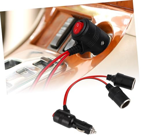 FUNOMOCYA Splitter Per Accendisigari Interruttore Adattatore Da 1 A 2 Presa Accendisigari Distributore Per Caricabatteria Da Auto Accessori Per Auto