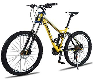 Mountain Bike Unisex Mountain Bike, 26 inch Aluminum Alloy Frame, 24/27 Speed Dual Suspension MTB Bike with Double Disc