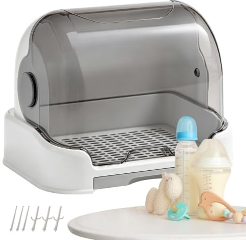 Generico Porta Biberon | Scatola Grande con Asciugabiberon per Biberon,Portautensili Antipolvere per Ciuccio Casa Viaggio Nursery Top Mobile