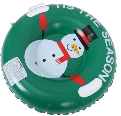 WOONEKY Inflatable Snowman Ski Ring Outdoor Sliding Tubes Sleds for Snow Inflatable Sledding Tire Snow Sled Green Pvc