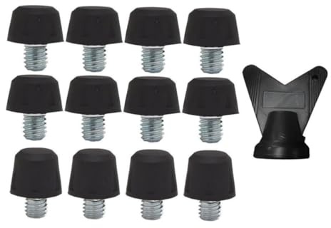 Tacchetti Scarpe da Calcio M6 – Set 12 Chiodi di Ricambio in Acciaio Nero – Stud Filettati per Scarpe Sportive con Filettatura Standard M6 – Unisex Adulto