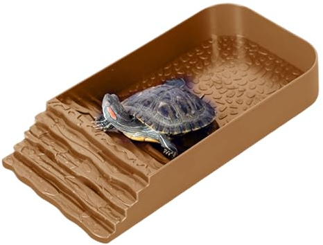 Cuenco de agua para tortugas - Cuencos para beber para reptles de 10,63 pulgadas, plato de alimentación portátil para reptles, bañera de alimentación para reptiles ABS | Plato de agua multifuncional