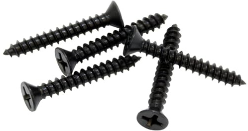 Bolt Dropper #8 x 1-1/4-Inch Black Screws, Pack of 25 - Xylan Coated Stainless Steel Flat Head Phillips Wood Screws - Corrosion Resistant for Wood, Drywall Applications, and Outdoor Projects