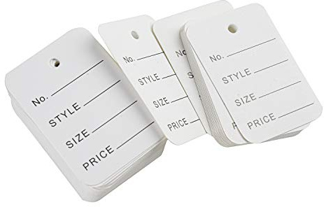 900 Pcs Price Tags, Clothes Size Coupon Making White Store Clothing Tags, 1.77 X 1.38 Inches