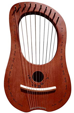 Lyre Harfe, 10 Metallsaiten Knochen Sattel Mahagoni 10-Saiter Lyre Harp Für Instrumentenliebhaber