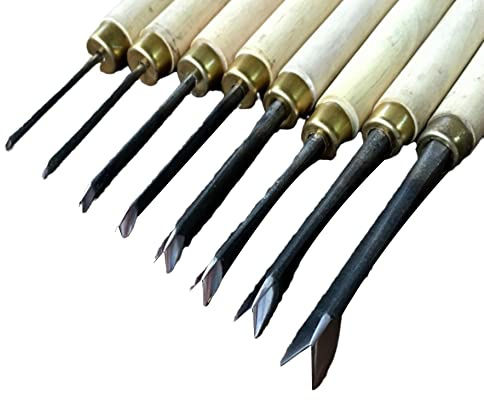 Cinceles de carpintería tipo V de 1,5 a 8 mm, cuchillo triangular para cortar madera (8 tamaños, 1 cada uno)