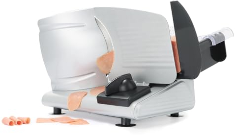 Swiss Pro+ Schneidemaschine Lebensmittel - Allesschneider - Spülmaschinenfest - Edelstahl - Silber - 150W