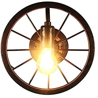 E27 Light Wall Light Industriale a Vapore in Metallo Lampada a Parete Rotonda Creative Antique Acqua Antililluminaziindustriale Fissature Di Legno Di Ferro in Metallo Retrò