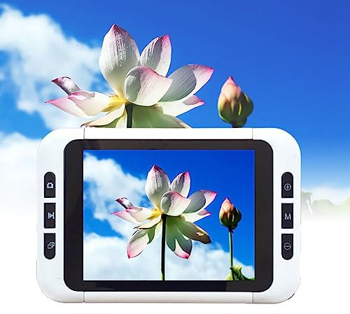 Ausilio visivo portatile da 3,5 pollici, lente d'ingrandimento digitale portatile per anziani, zoom 2X-32X, ausili elettronici per ipovedenti con staffa retrattile, per ipovedenti - Strumento ideale p