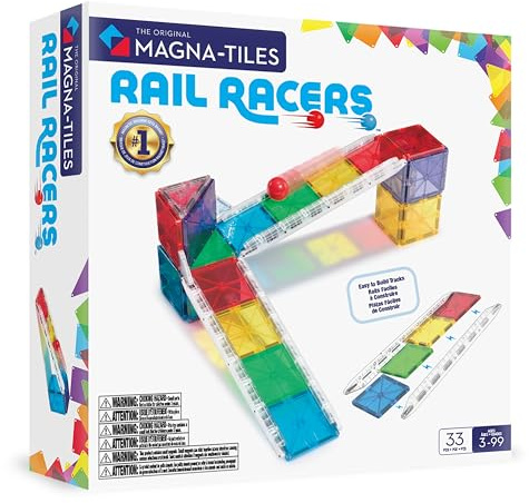 Magna-Tiles® Rail Racers Kit de Construction magnétique 33 pièces