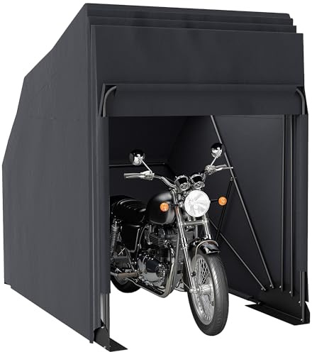 Outsunny Bâche de protection pliable pour moto d'extérieur avec fenêtre - Imperméable - Tissu Oxford - Pour 2 motos - 345 cm x 135 cm x 191 cm - Noir