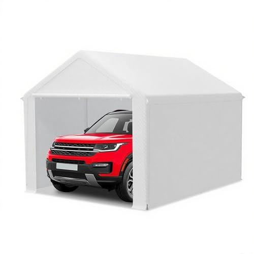 XMTECH Tente de garage, abri de voiture, 3 x 4 m, résistante aux UV et au soleil, avec portes, tente de pâturage, tente de stockage, abri de voiture, pour SUV, bateau, camion, cargaison, événements en